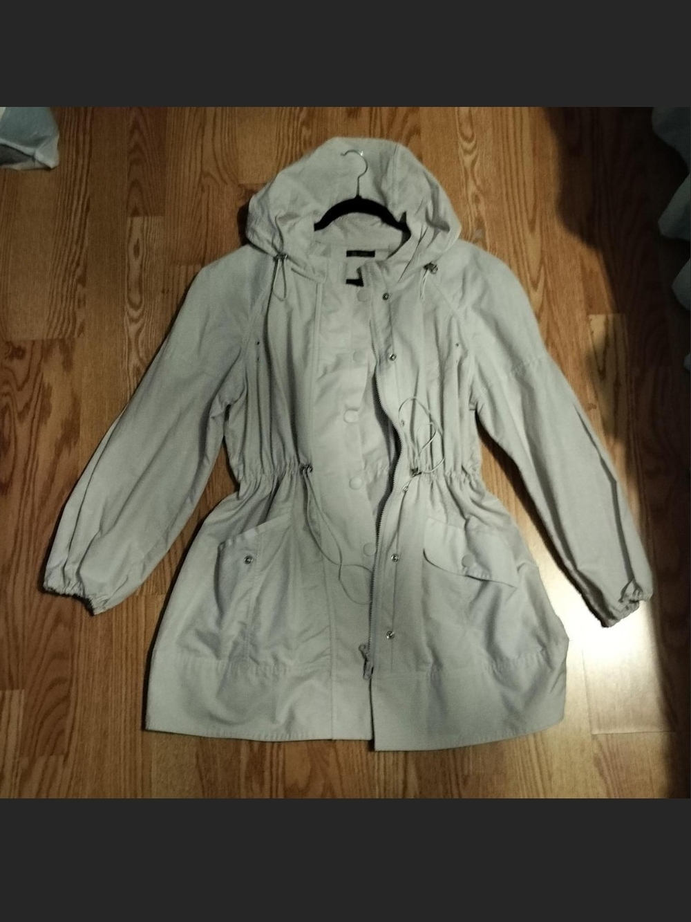 Daisy Fuentes Light Gray Hooded Utility Anorak